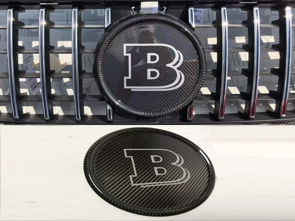Mercedes W463A G-Wagon G63 G500 Front Grill Carbon Brabus Badge Gray Logo